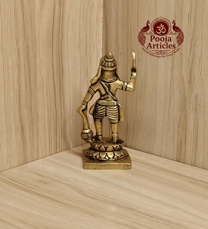 Brass Karuppasamy statue 5.5 inch size reference