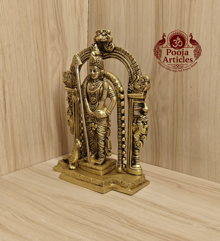 Brass Lord Murugan Statue 8.2 Inch