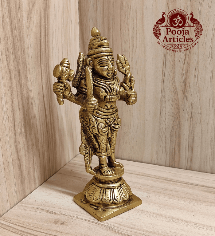 Brass Mariamman idol 5.2 inch back view