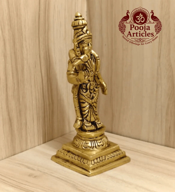Brass Meenakshi Amman 5 inch home temple statue