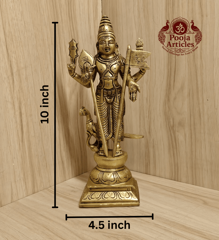 Brass Murugan Idol 10 Inch