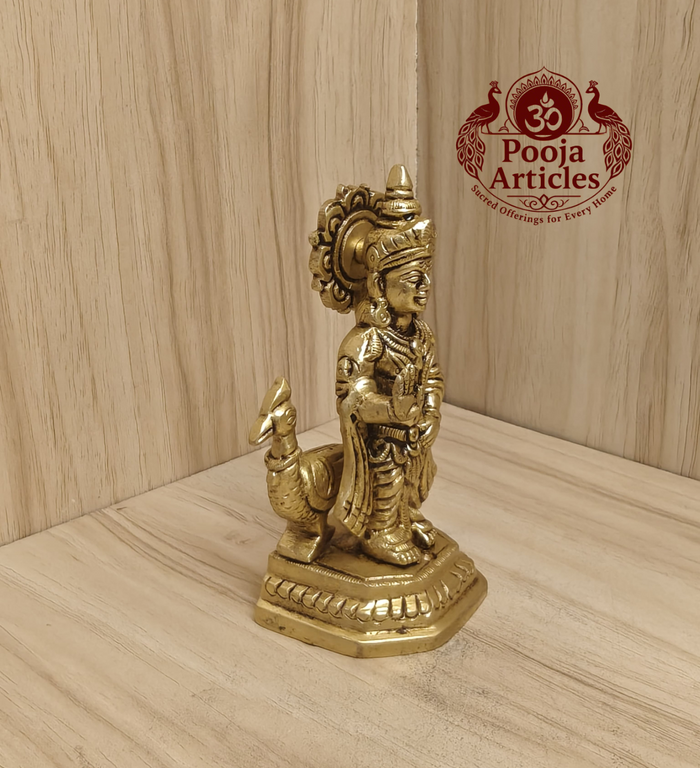 Brass Murugan Statue 4.2 Inch