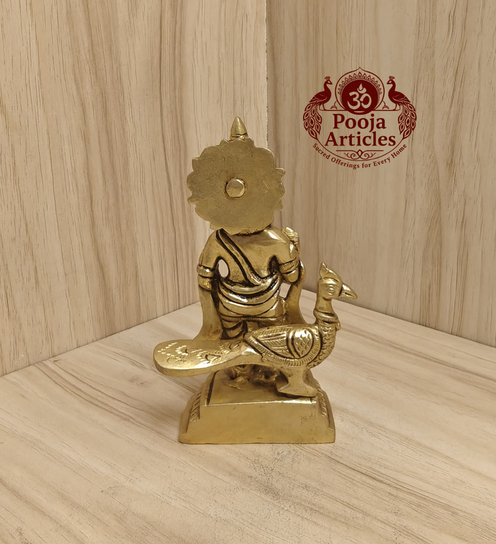 Brass Murugan Statue 4.2 Inch