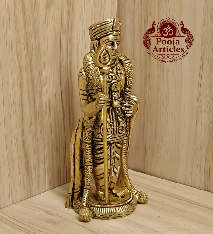 Brass Murugan Statue 5.5 Inch