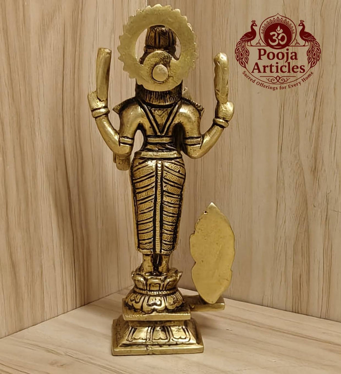 Brass Murugan Statue 6.2 Inch