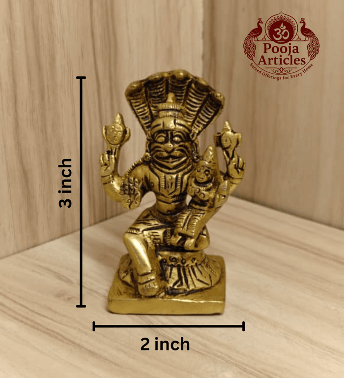 Brass Narasimha Lakshmi Statue 3 Inch