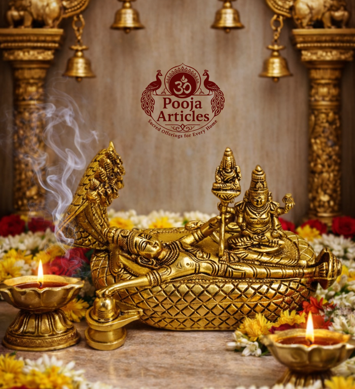 Brass Padmanabhaswamy Statue 5.5 Inch for home altar