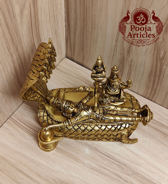 Brass Padmanabhaswamy Statue 5.5 Inch — size reference