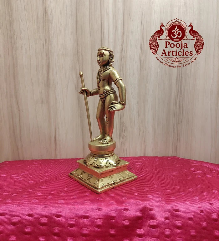 Premium Brass Palani Aandi Murugan Idol 7.5 Inch