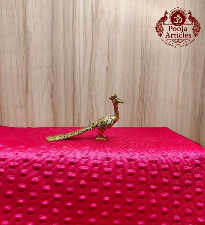 Premium Brass Peacock Statue 5.5 Inch
