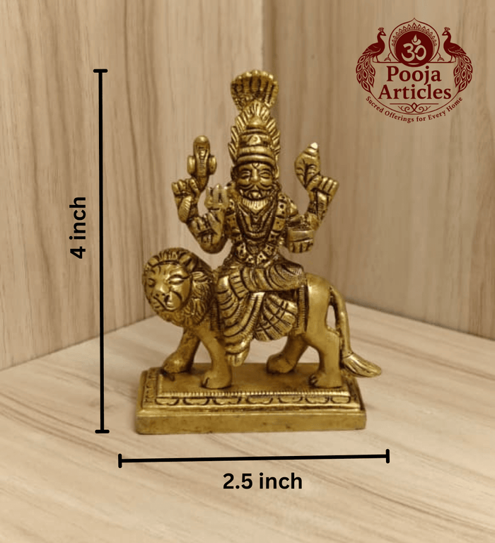 Brass Pratyangira Devi Statue 4 Inch — side view