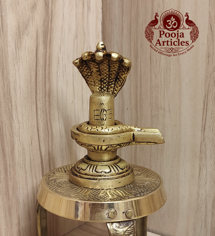 Brass Shiva Lingam Statue 3.4 Inch