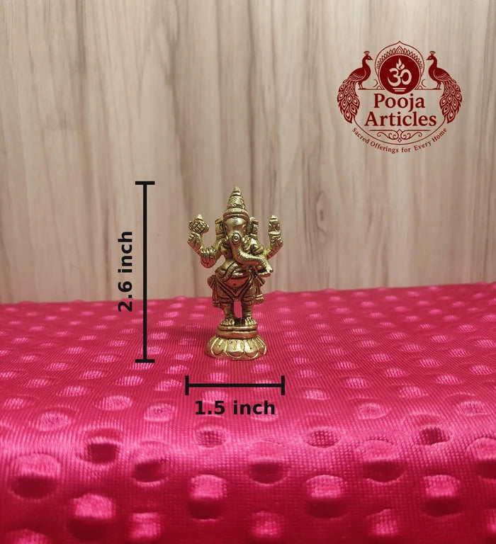 Brass Standing Ganesha Idol 2.6 Inch