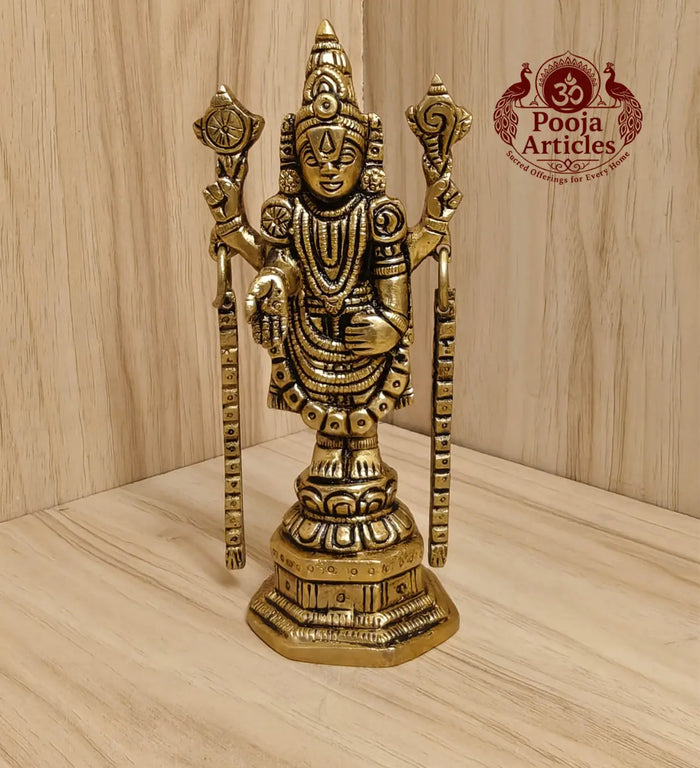 Brass Tirupati Balaji Idol 5.8 Inch