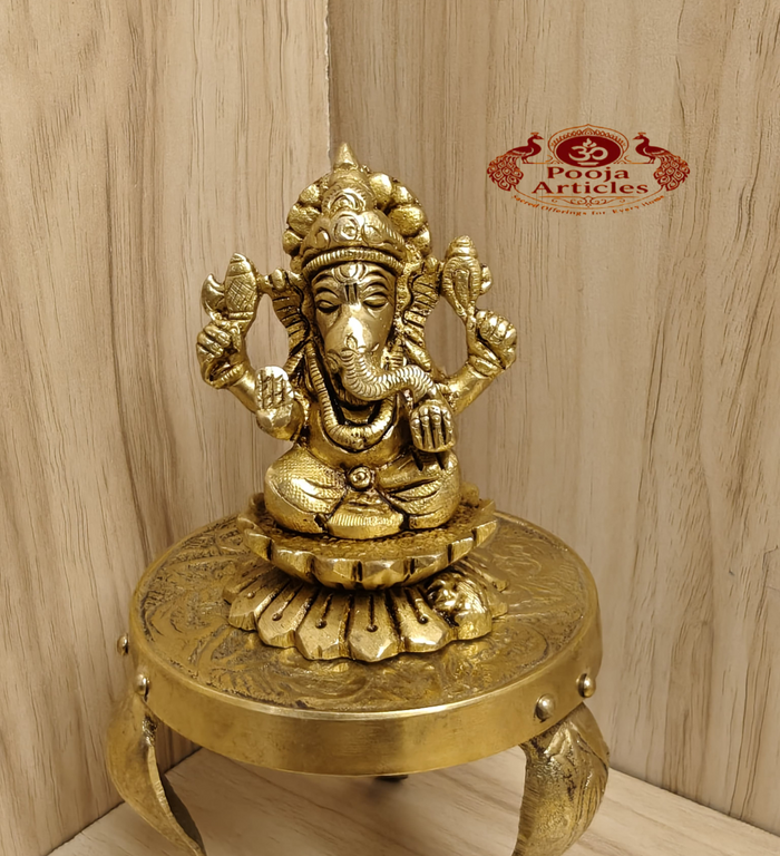 Brass Vinayagar statue 3 inch Ganesha for home puja