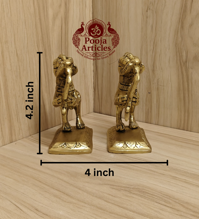 Brass Yali Set of 2 4.2 Inch