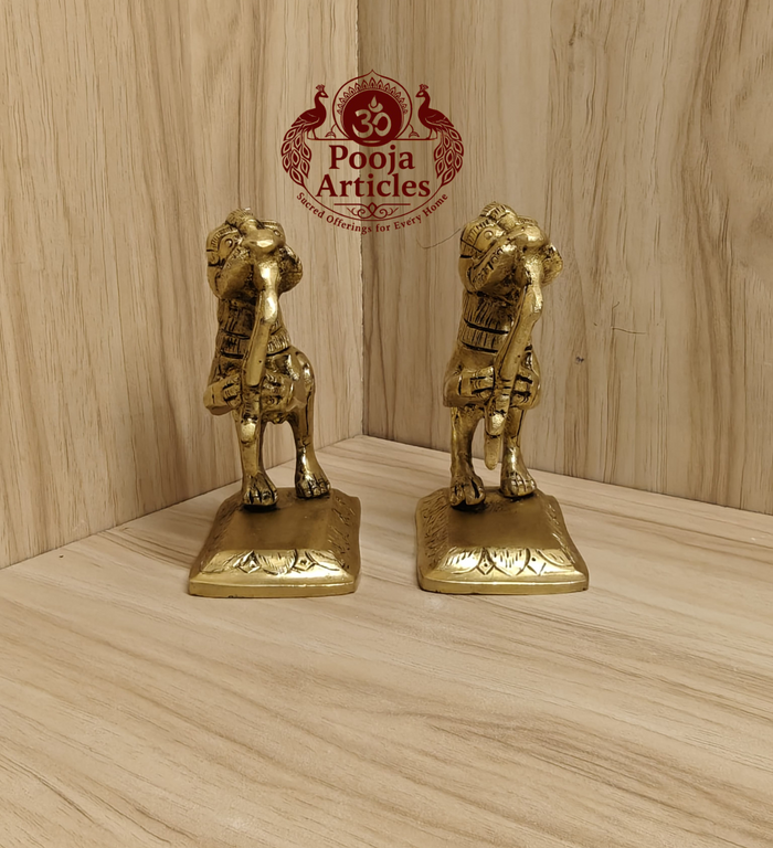Brass Yali Set of 2 4.2 Inch