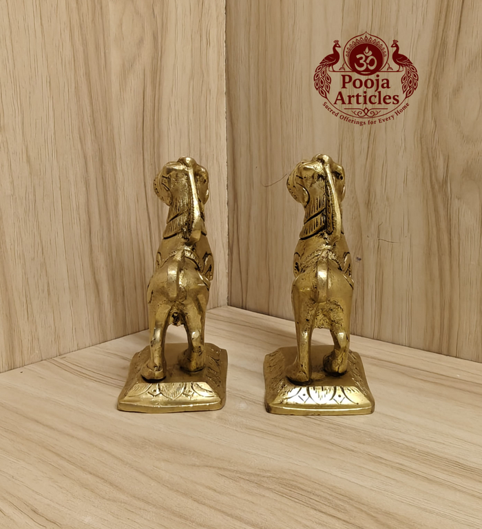 Brass Yali Set of 2 4.2 Inch