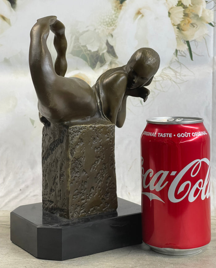 Bronze Mermaid Figure Statue Sculpture Original Art 9" x 7"