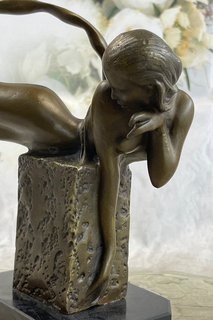 Bronze Mermaid Figure Statue Sculpture Original Art 9" x 7"