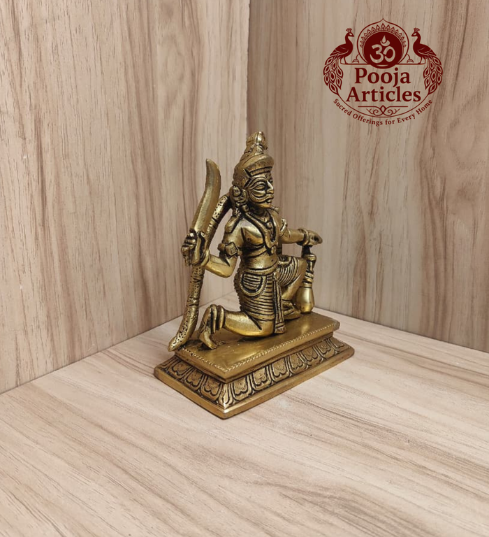 Bronze Nondi Karuppasamy statue 5 inch back view