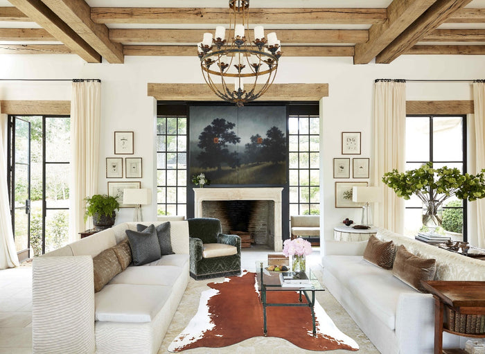 Brown and White Regular Cowhide Rug #B9362