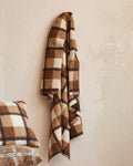 Brown Plaid Faux Sherpa Throw