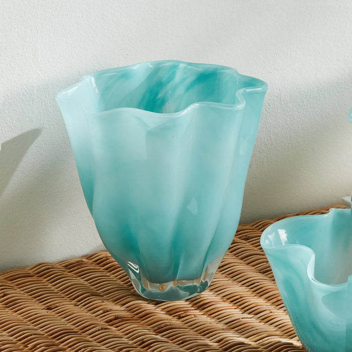 Ceila Vase – Light Blue Handcrafted Glass Napa Home & Garden