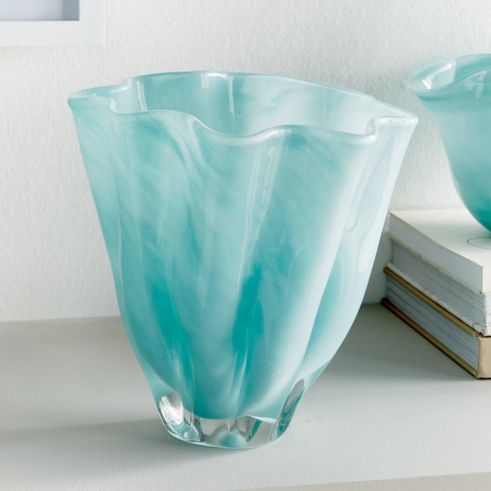 Ceila Vase – Light Blue Handcrafted Glass Napa Home & Garden
