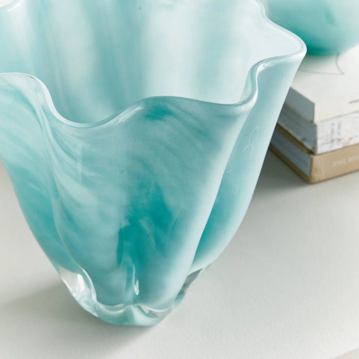 Ceila Vase – Light Blue Handcrafted Glass Napa Home & Garden