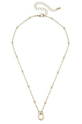 Gold shiny Celia dainty charm necklace base for jewelry gift from Magnolias Home Decor
