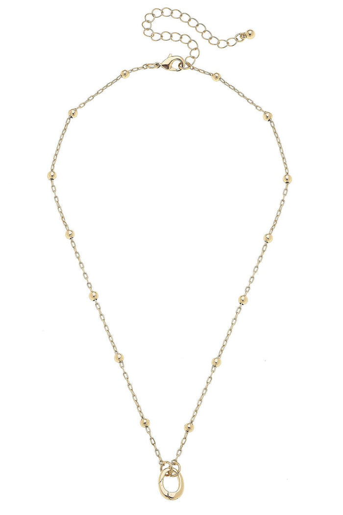 Gold shiny Celia dainty charm necklace base for jewelry gift from Magnolias Home Decor