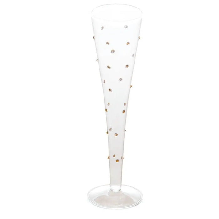 Beautiful champagne flutes, wedding gift ideas, wedding style, entertaining, luxury gifts, Gatsby Champagne Flute, Gold Dots