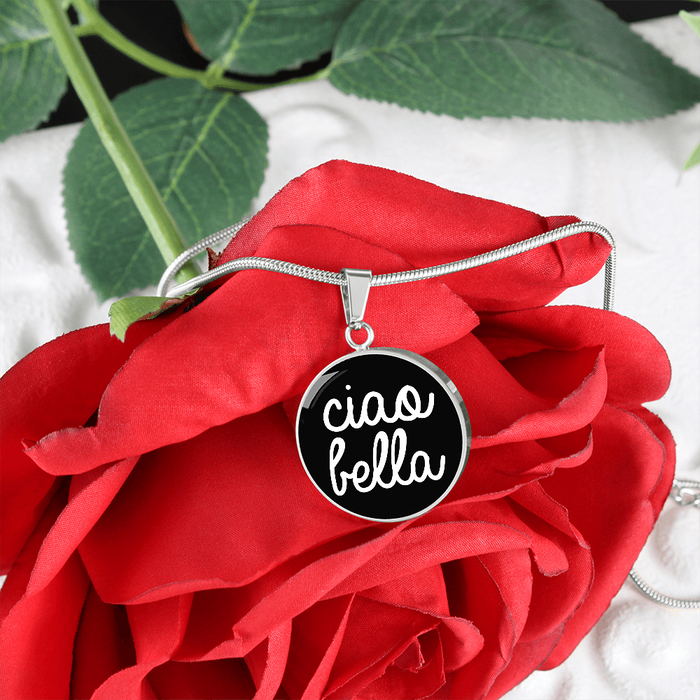 Ciao Bella with Black Circle Pendant Necklace