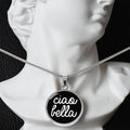 Ciao Bella with Black Circle Pendant Necklace