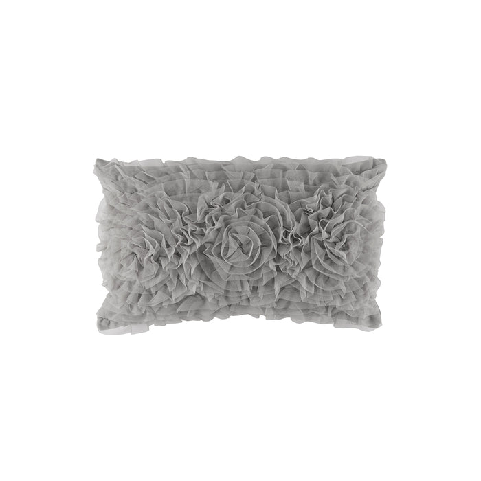 Coco Small Rectangle Pillow Sheer Net Silver 14X22 (Insert Included) Final Sale