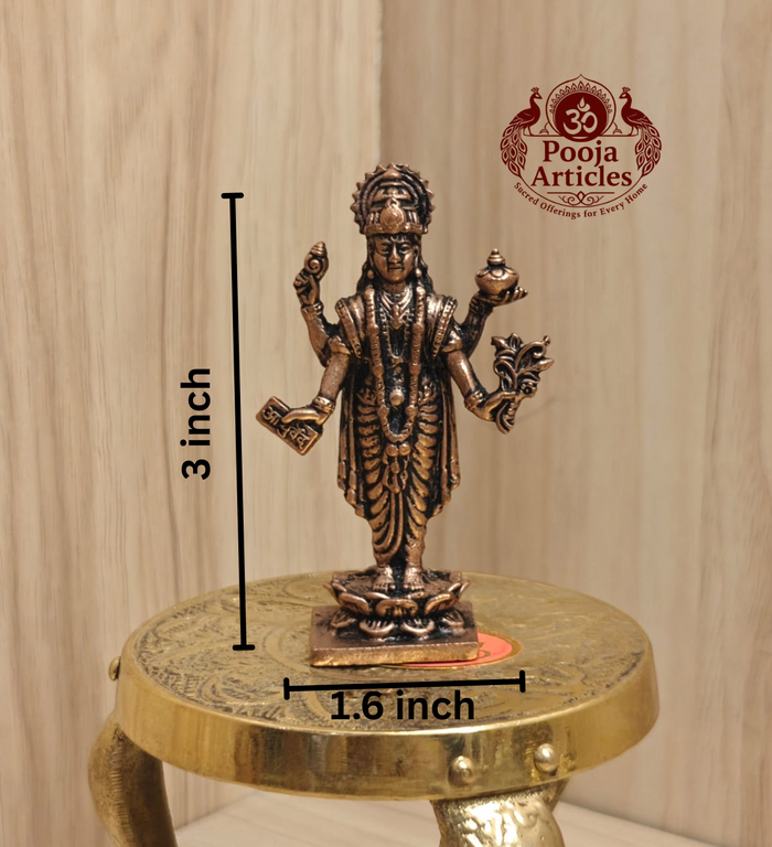 Copper Dhanvantari Idol 3 Inch