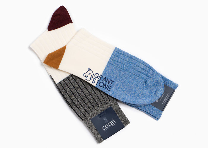 Corgi x Grant Stone Lightweight Cotton Sock – Charcoal