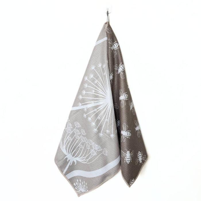 Dandelion Bee Reversible Microfiber Tea Towel