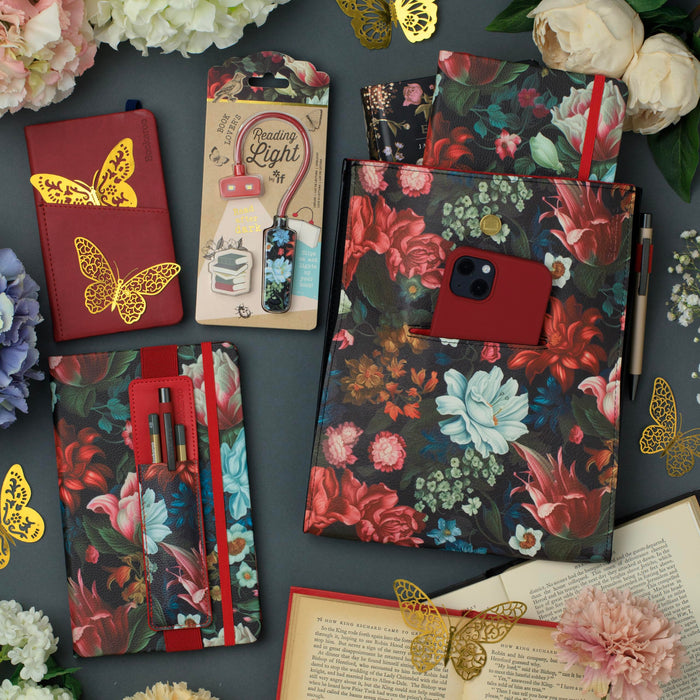 Dark Floral Books & Stuff Pouch