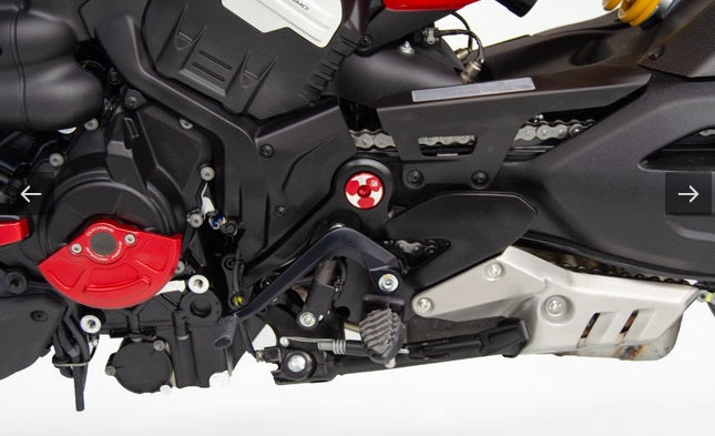 DIAVEL V4 KIT CENTRAL FRAME CAPS BY DUCABIKE (swing arm) RED TTF08A