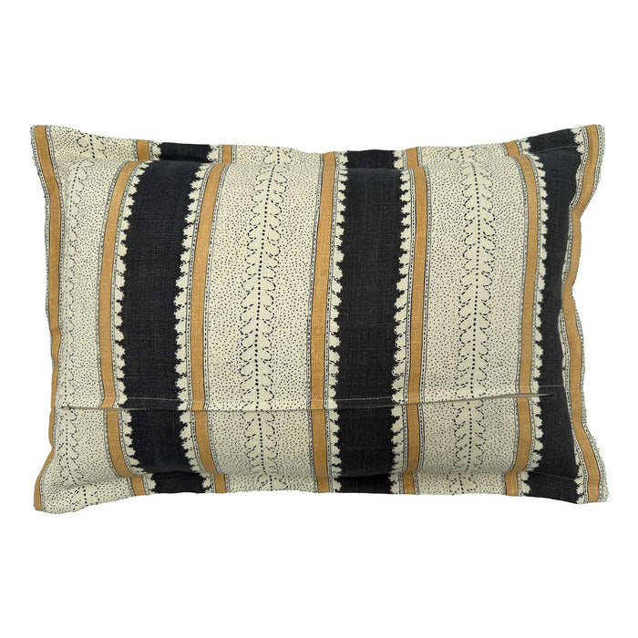 Back of Linwood cushion in Dimity, Charcoal colourway. Overhead view of the reverse side, made in matching fabric.