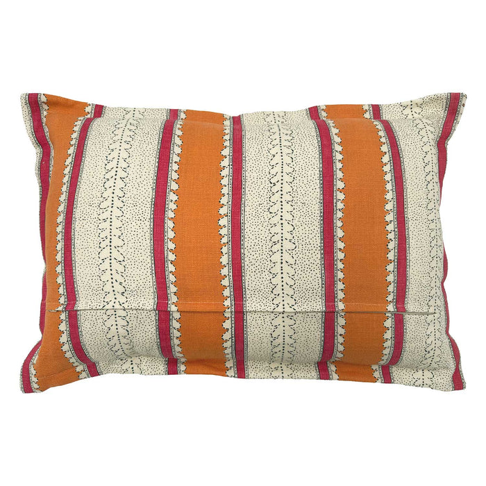 Back of Linwood cushion in Dimity,  Fruit Salad colourway. Overhead view of the reverse side, made in matching fabric.