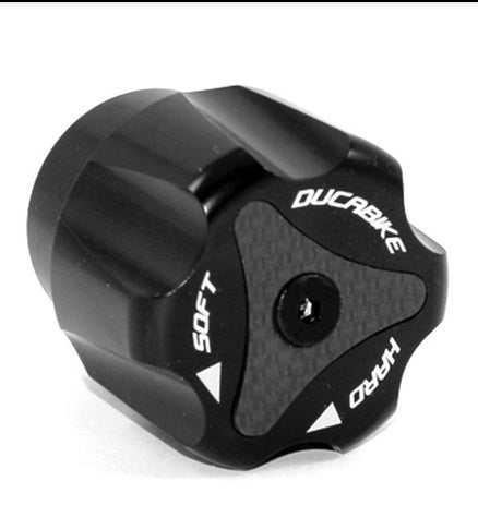 DUCABIKE DUCATI REAR PRELOAD ADJUSTABLE KNOB RED PRP01D BLACK