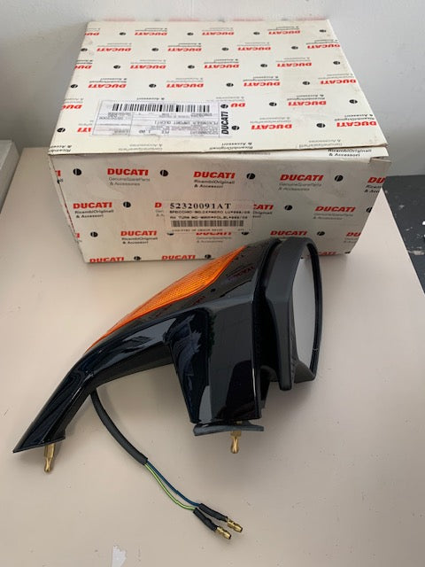 DUCATI SUPERBIKE BLACK RIGHT MIRROR OEM DUCATI 749 - 999 PART #52320091AT
