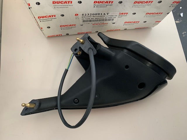 DUCATI SUPERBIKE BLACK RIGHT MIRROR OEM DUCATI 749 - 999 PART #52320091AT