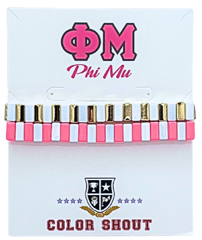 Enamel Tile Bracelets- Phi Mu