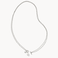 Eve Multi Strand Rhod Nickel White Pearl Necklace