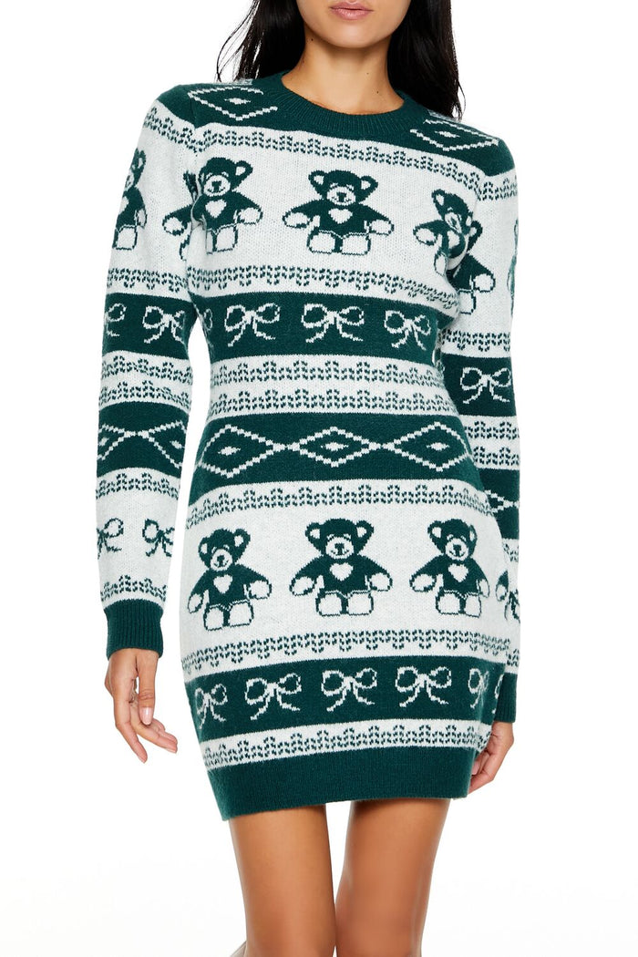 Fair Isle Mini Sweater Dress