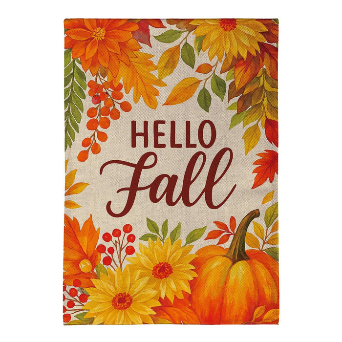 Polyester fall floral bloom garden flag outdoor safe for farmhouse cottagecore fall home decor from Magnolias Home Decor